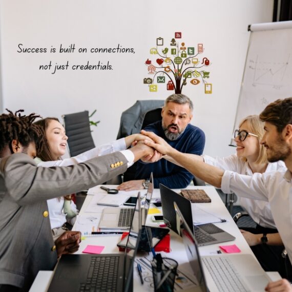 Entrepreneurs meeting to discuss how to build a professional network
